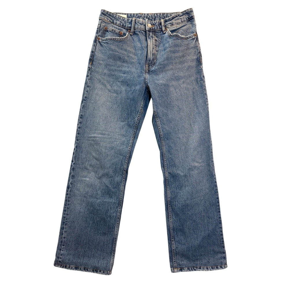 Zara Jeans Women Size 6 Blue Straight Leg High Rise Denim Classic Clean Girl 90s